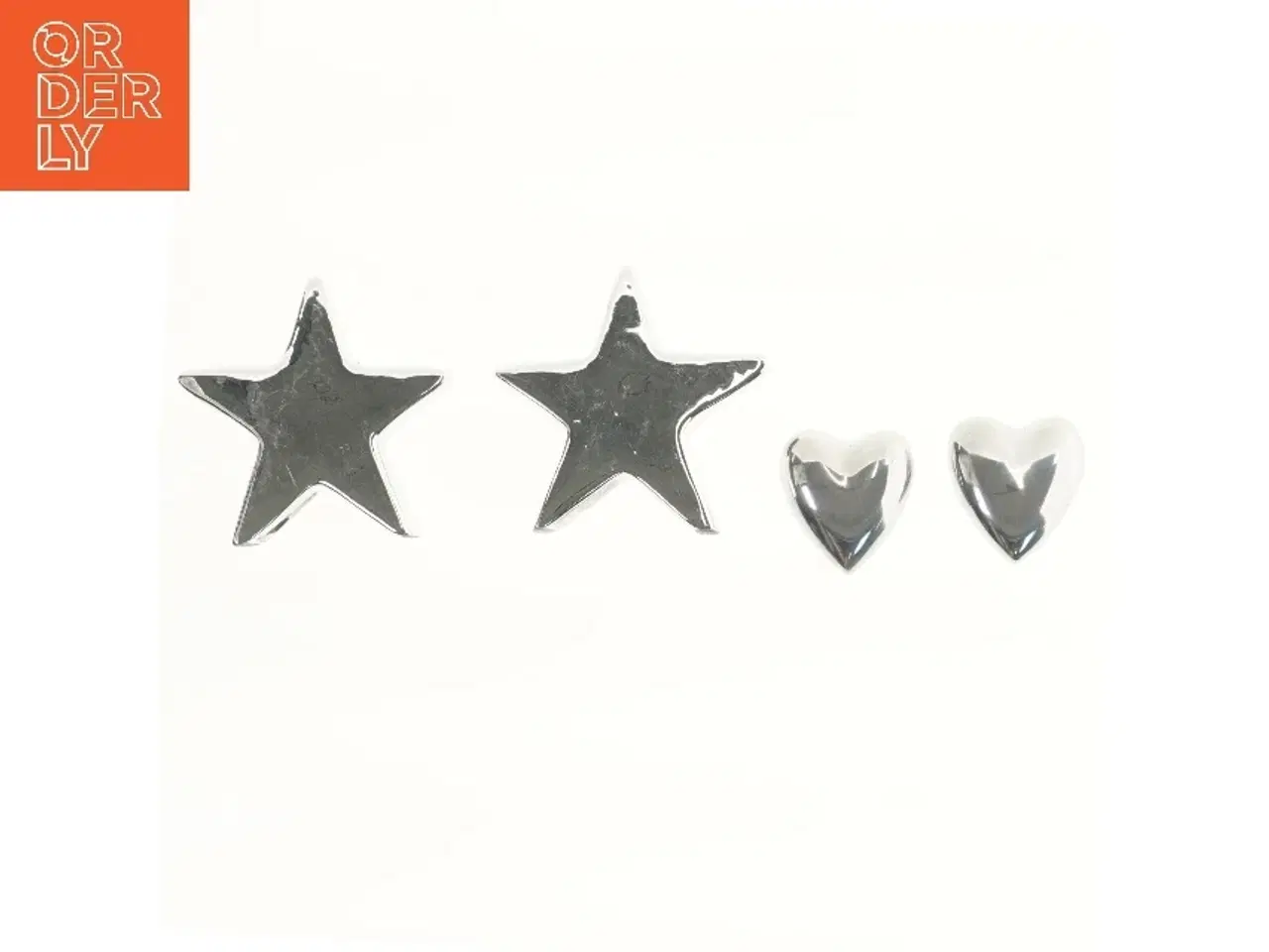 Billede 1 - Dekorative metalstjerner og hjerter (str. 14 cm)