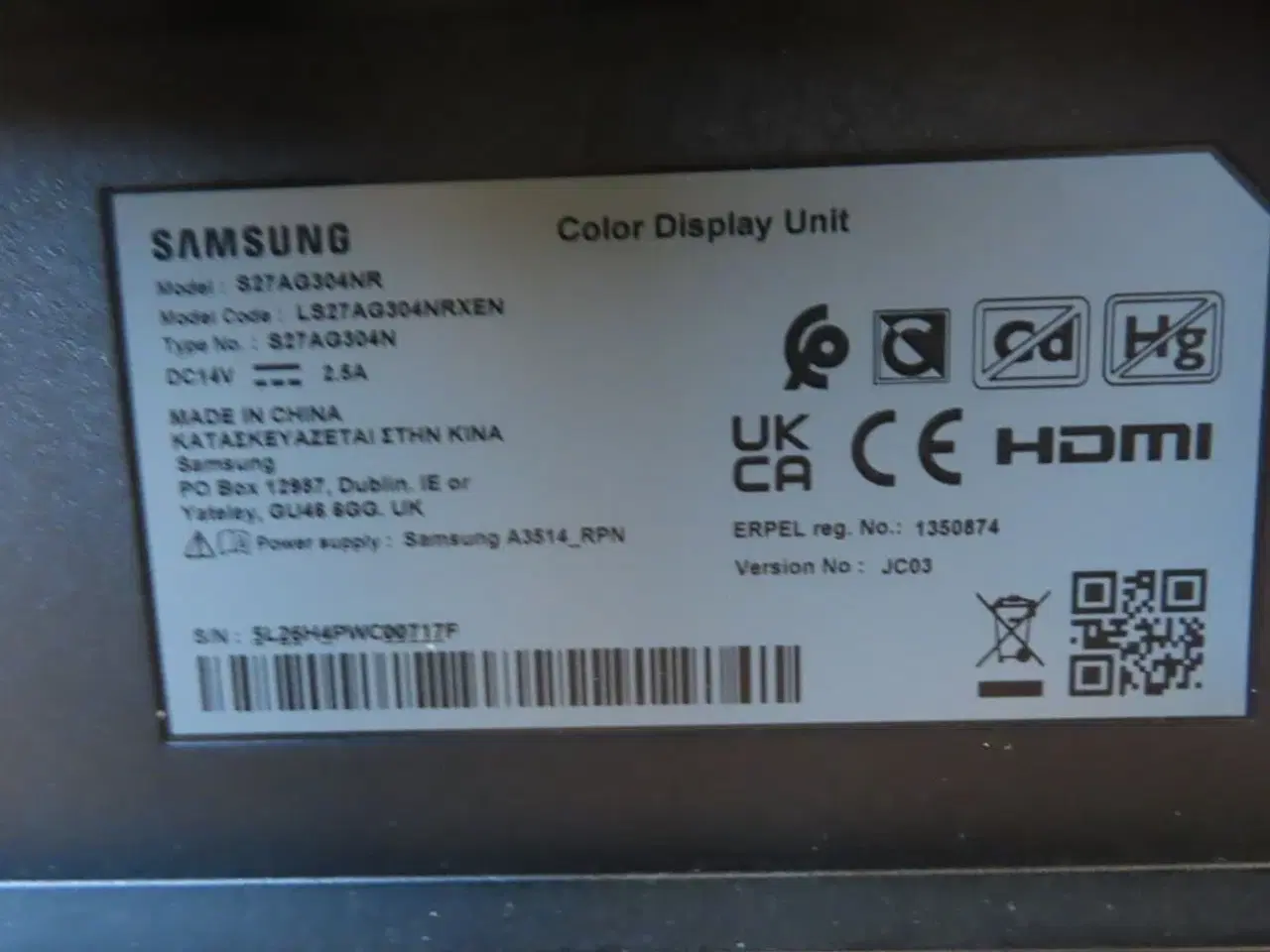 Billede 3 - 27" Computerskærm SAMSUNG S27AG304NR