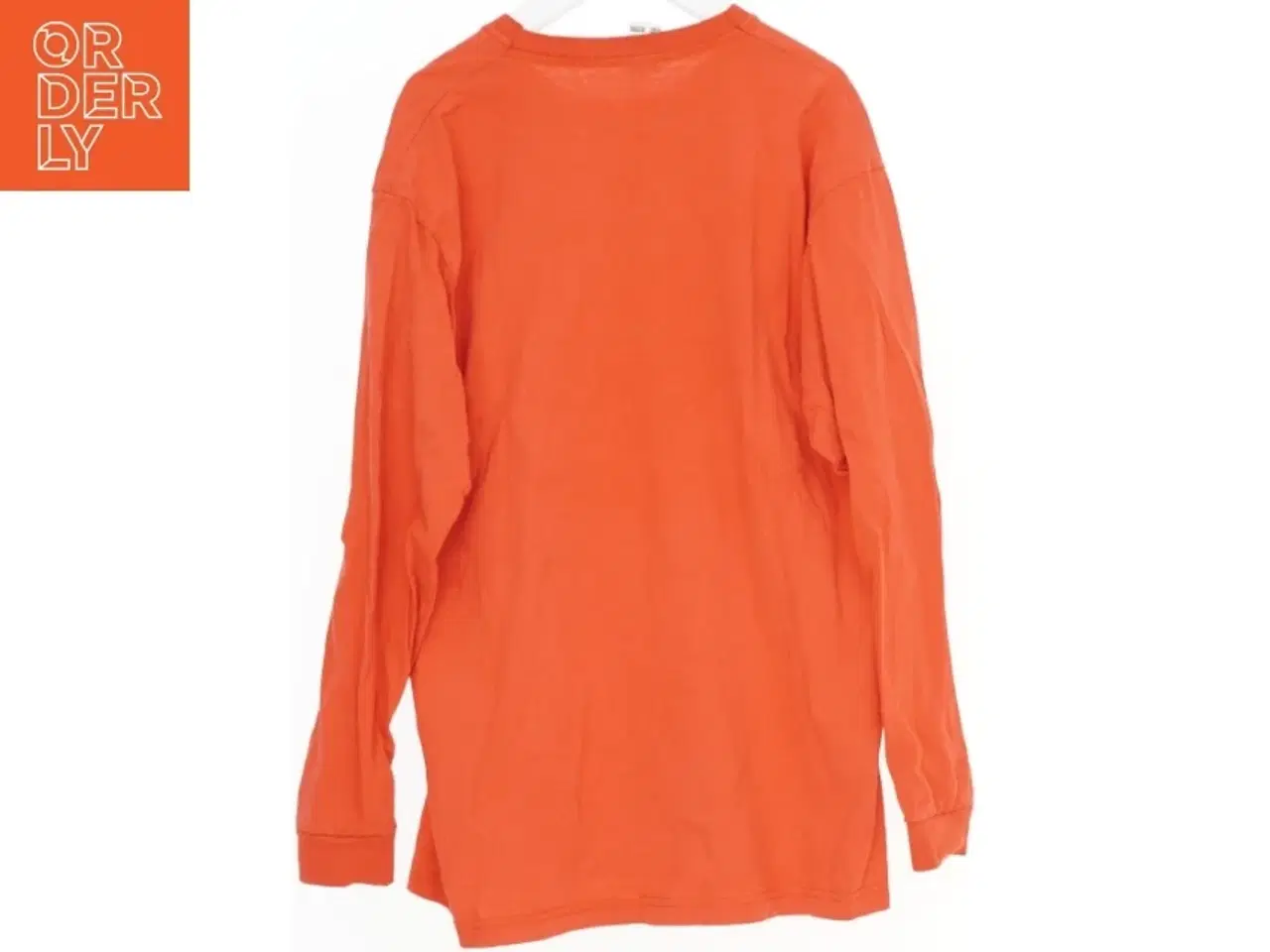 Billede 2 - Langærmet orange t-shirt med tryk fra Fruit of the loom (str. 152)
