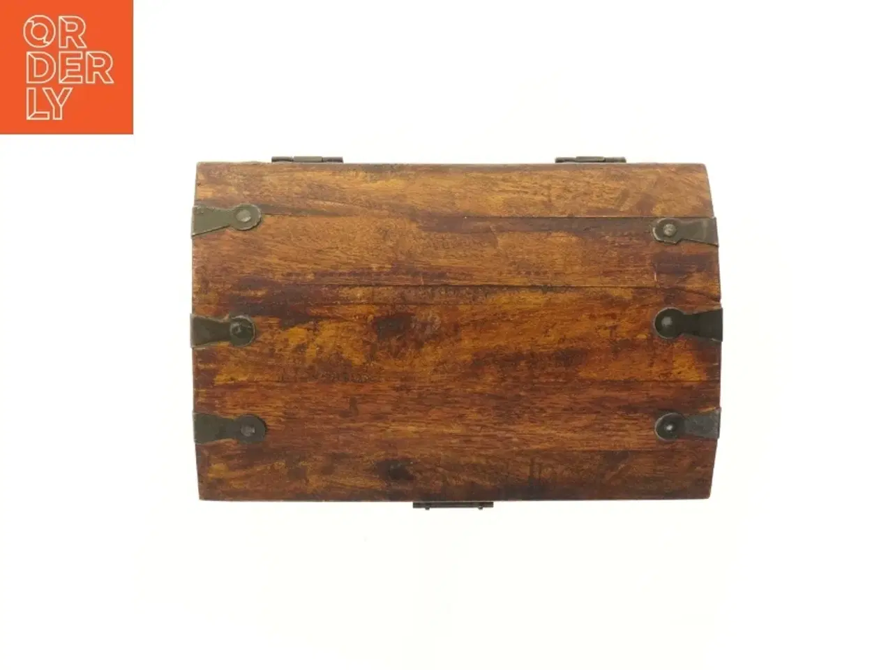 Billede 7 - Træ kiste med metalbeslag (str. 30,5x20x19,5 cm)