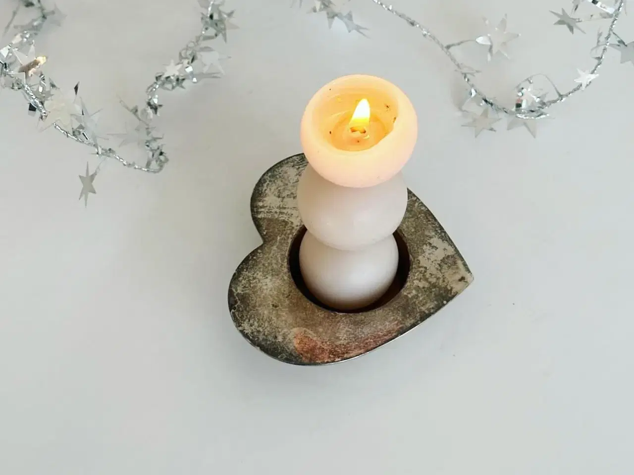 Billede 3 - Hjertestage til fyrfadslys, sølvbelagt