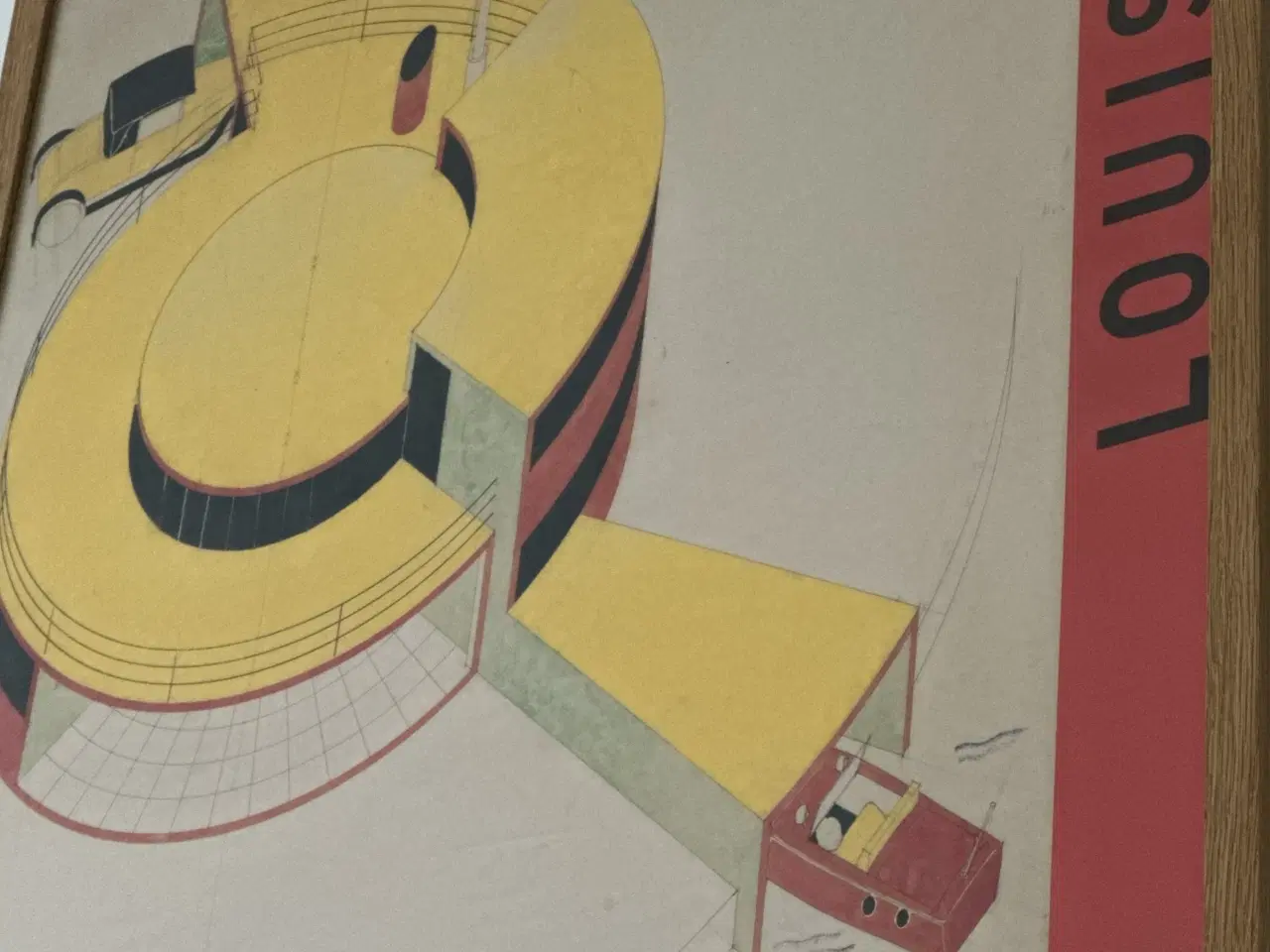 Billede 2 - Fremtidens Hus af Arne Jacobsen indrammet med eg