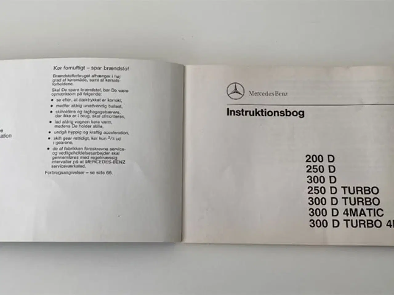 Billede 2 - Mercedes instruktionsbog Dansk W124 E-klasse