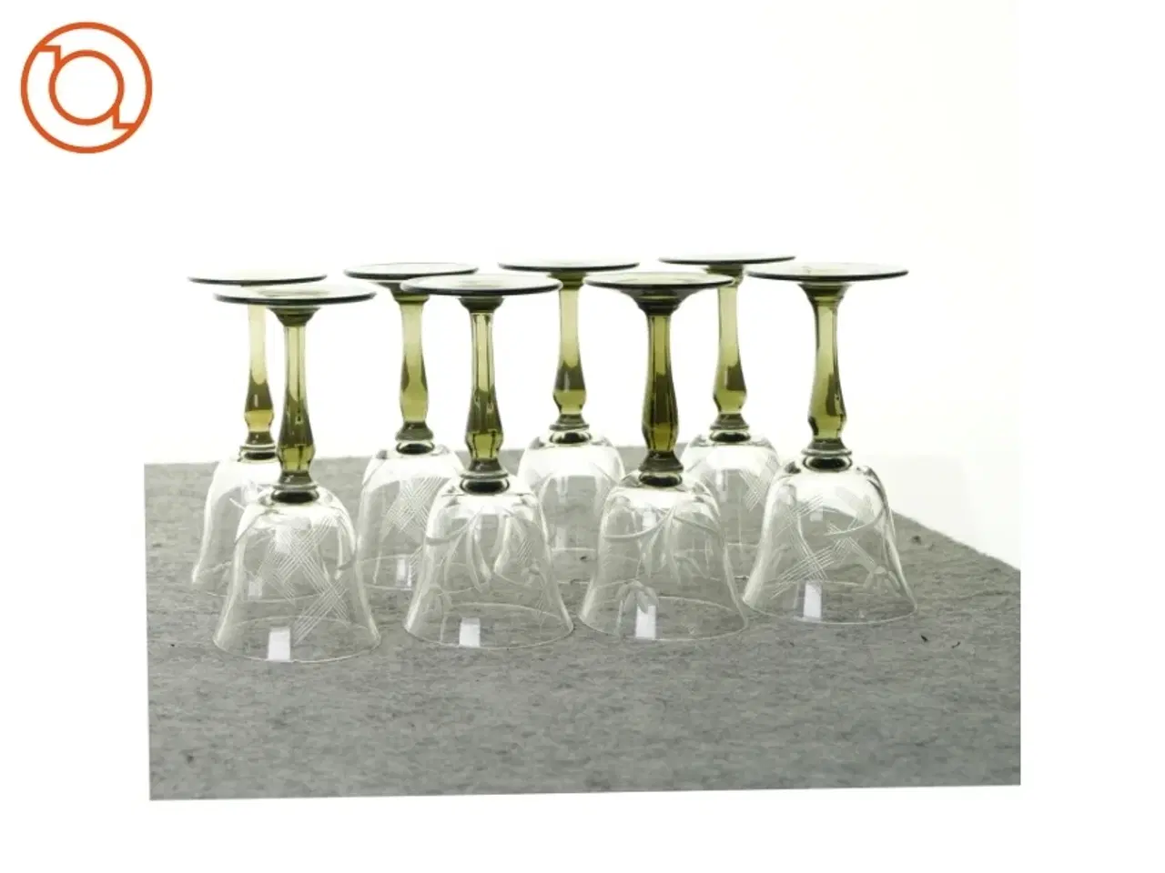 Billede 2 - Glas med grøn stilk (str. 12 x 6 cm)