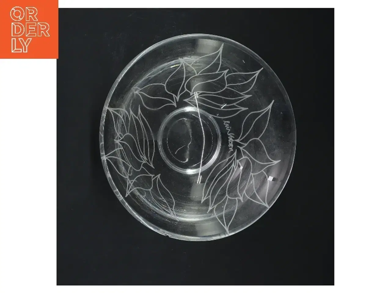 Billede 3 - Glas skål med blomstermønster (str. Ø 16 cm)