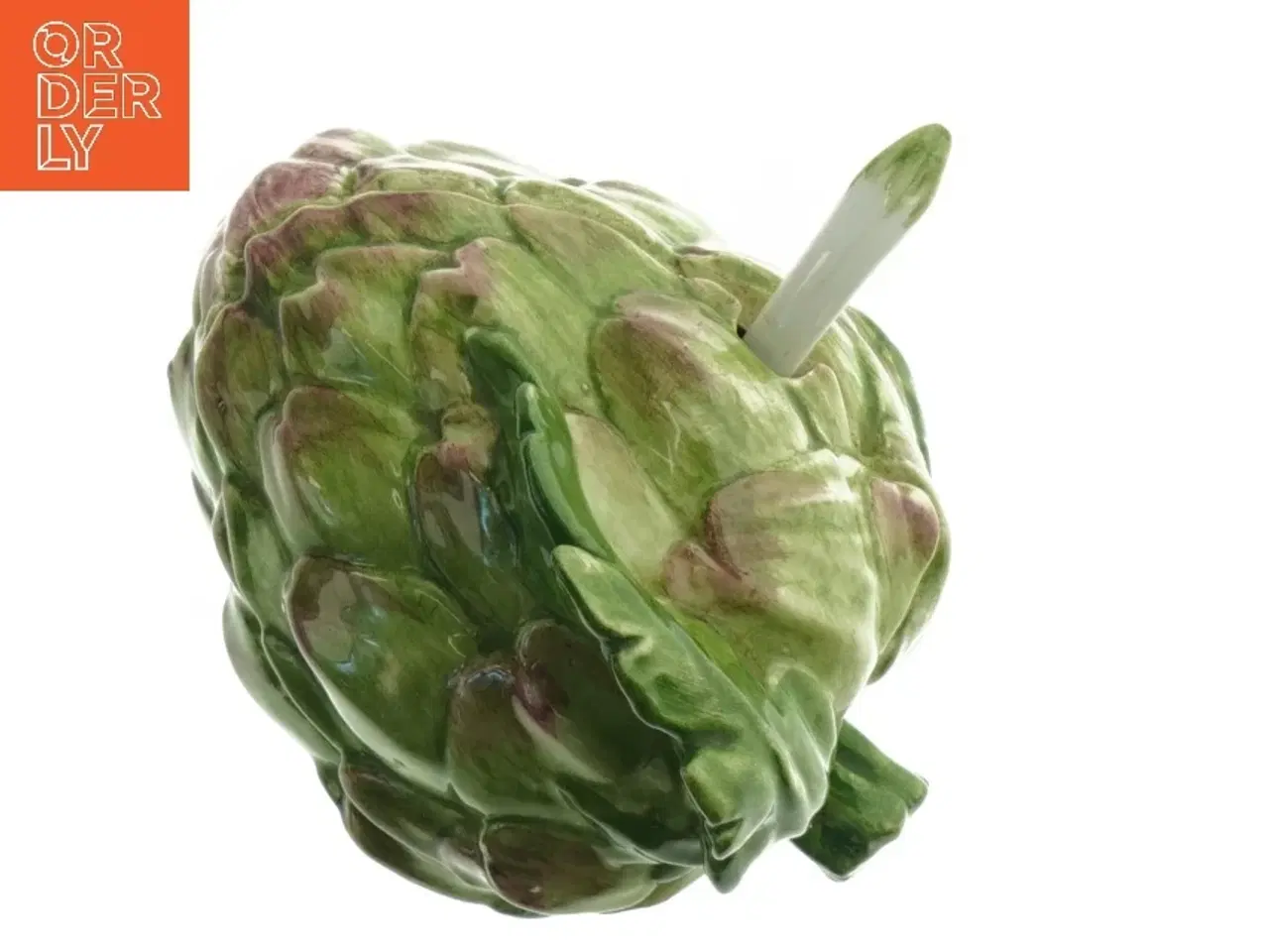 Billede 6 - Artiskokformet krukke med ske (str. 13 x. 10,5 cm)