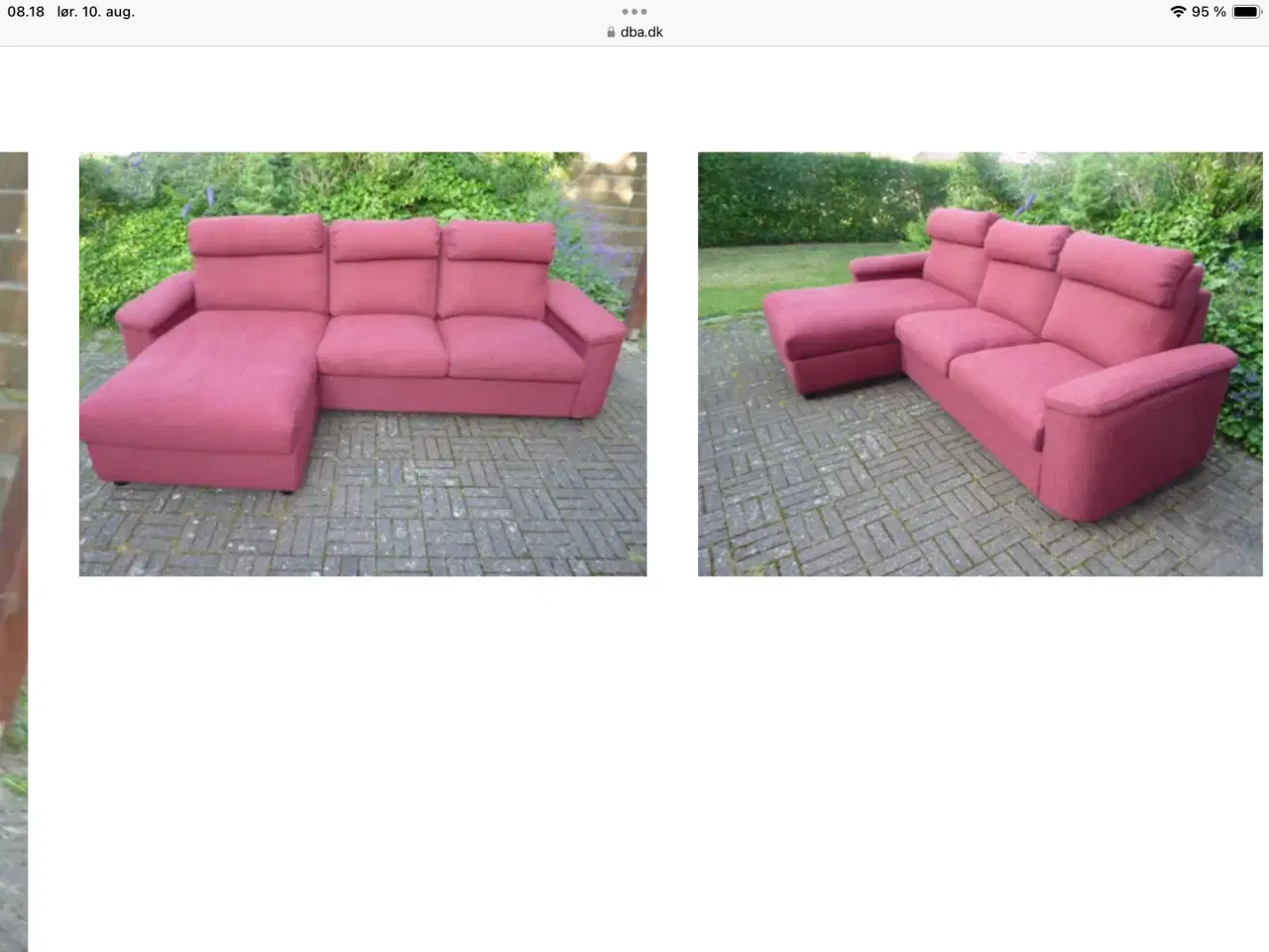 Billede 2 - Sofa i flot vinrød farve 