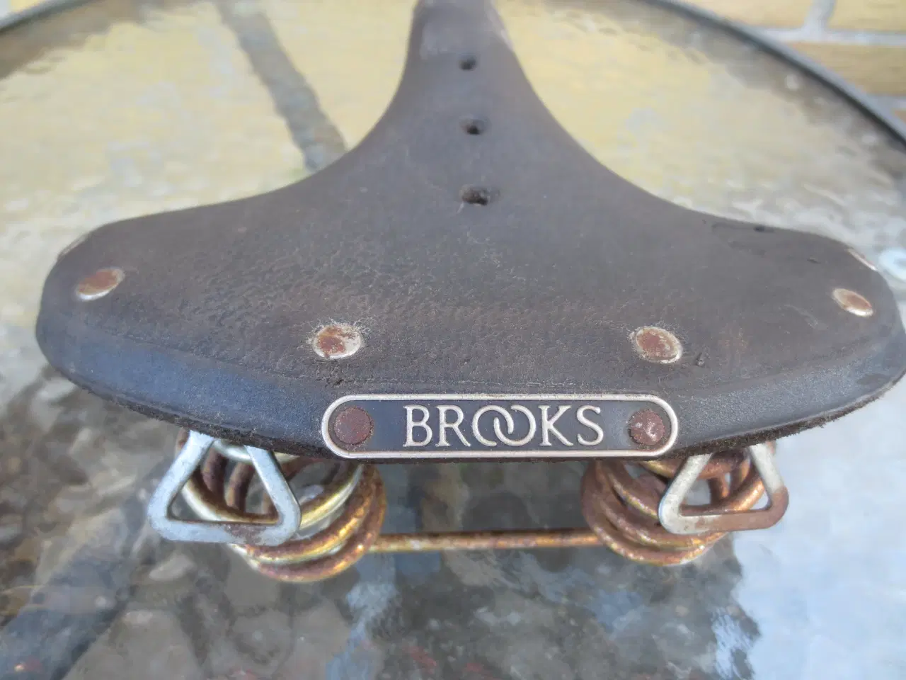 Billede 2 - 1 stk Retro Brocks Cykelsadel læder 