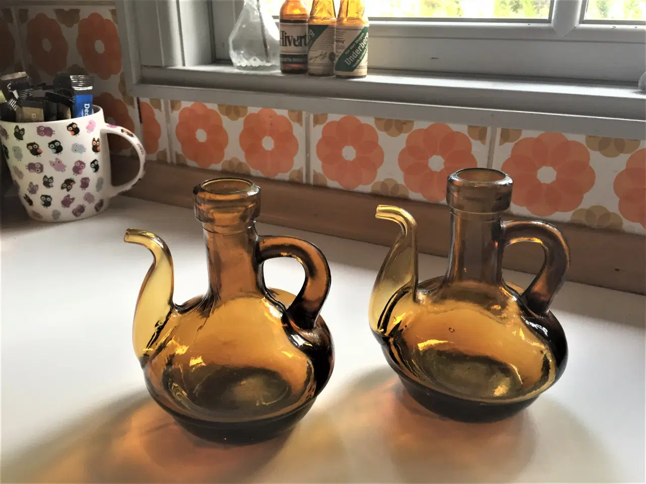 Billede 3 - Olie og eddike sæt i brunt glas
