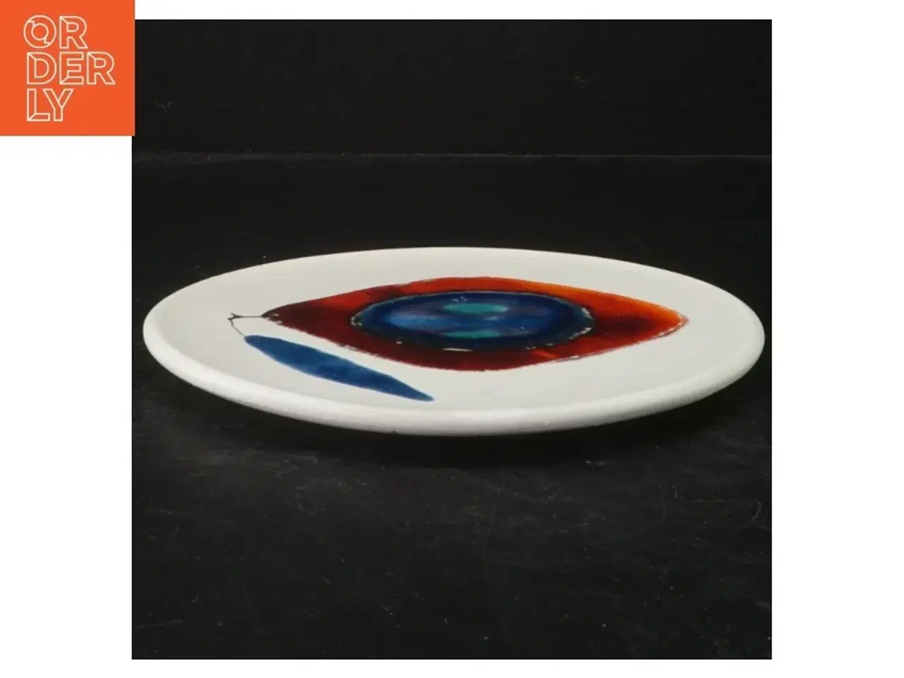 Billede 2 - Håndmalet keramiktallerken (str. Ø. 20 cm)