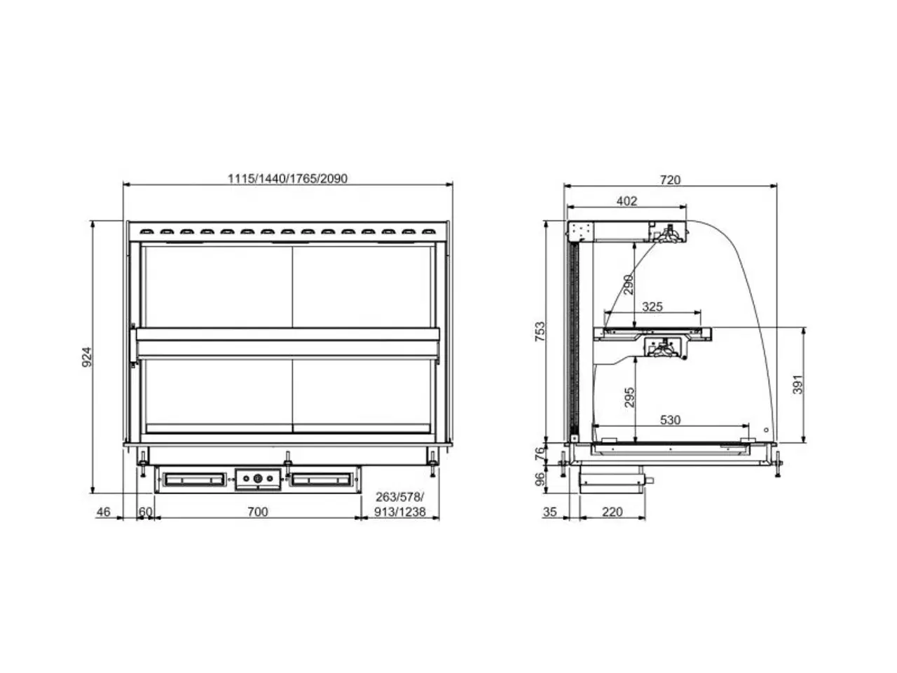 Billede 2 - Buet varmemontre keramisk display – 4,025 kW