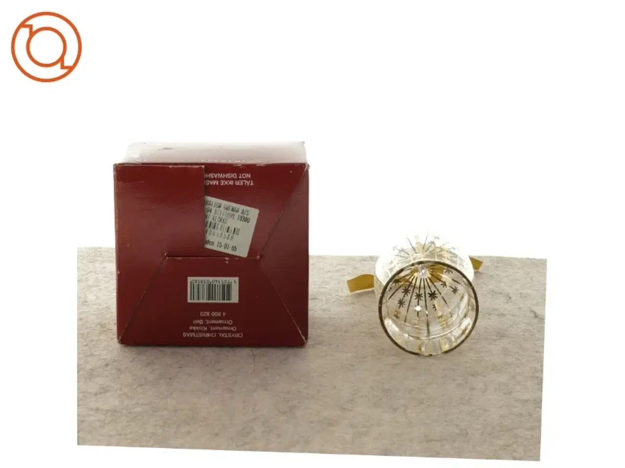 Billede 2 - Julepynt, Golden Christmas glasklokke fra Holmegaard (str. 9 x 7 cm)