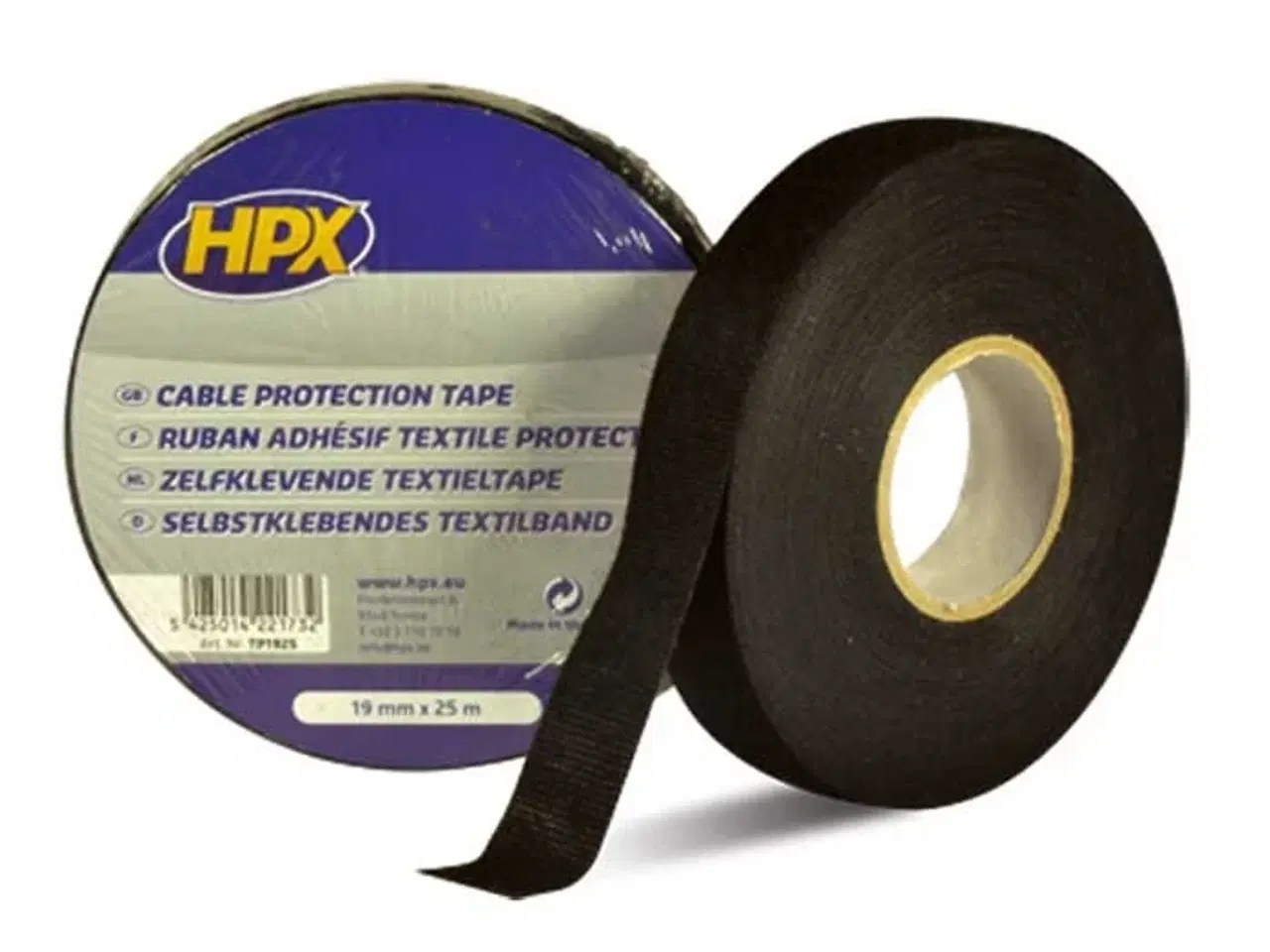 Billede 1 - HPX Kabelbeskyttelsestape sort 19mm x 25m