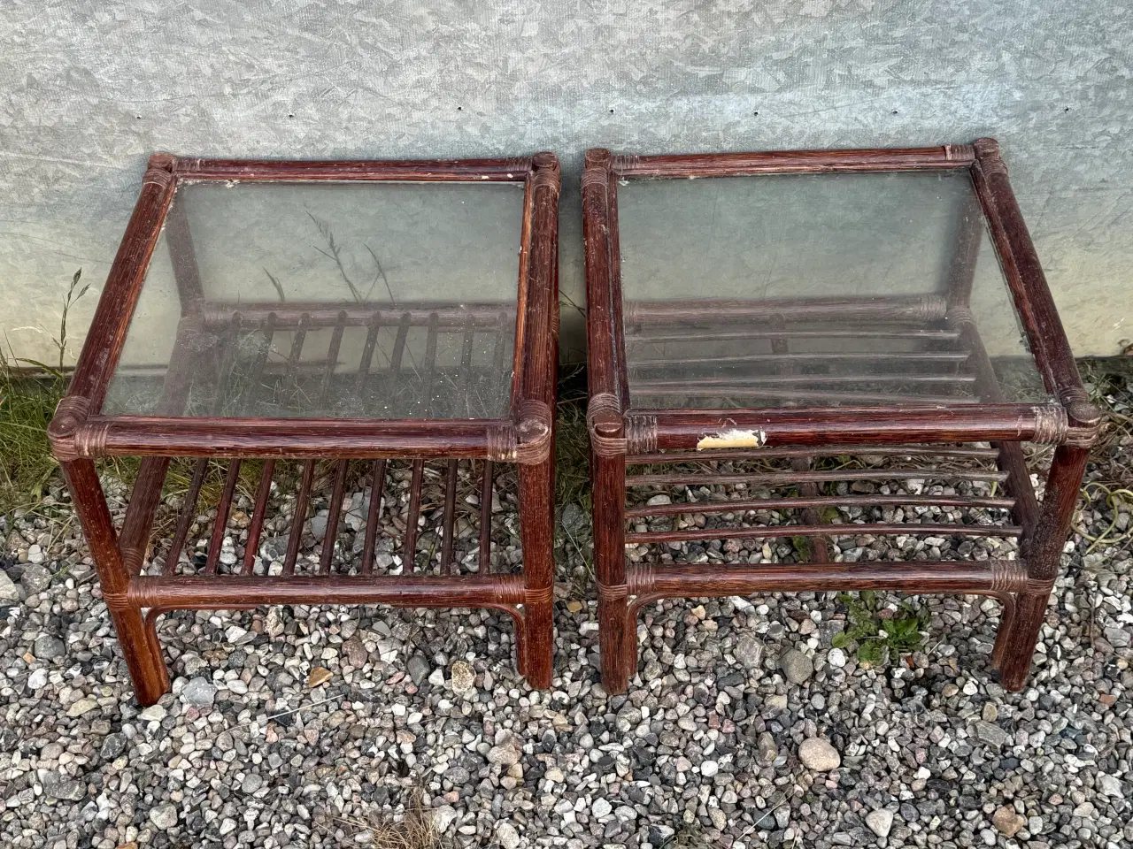 Billede 2 - To Vintage sengeborde i bambus.