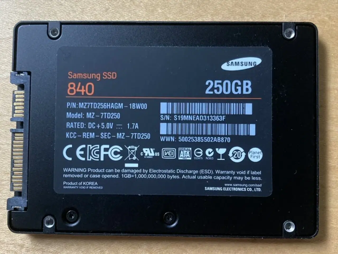 Billede 1 - SSD Samsung 840 – 250 GB – prisen er fast