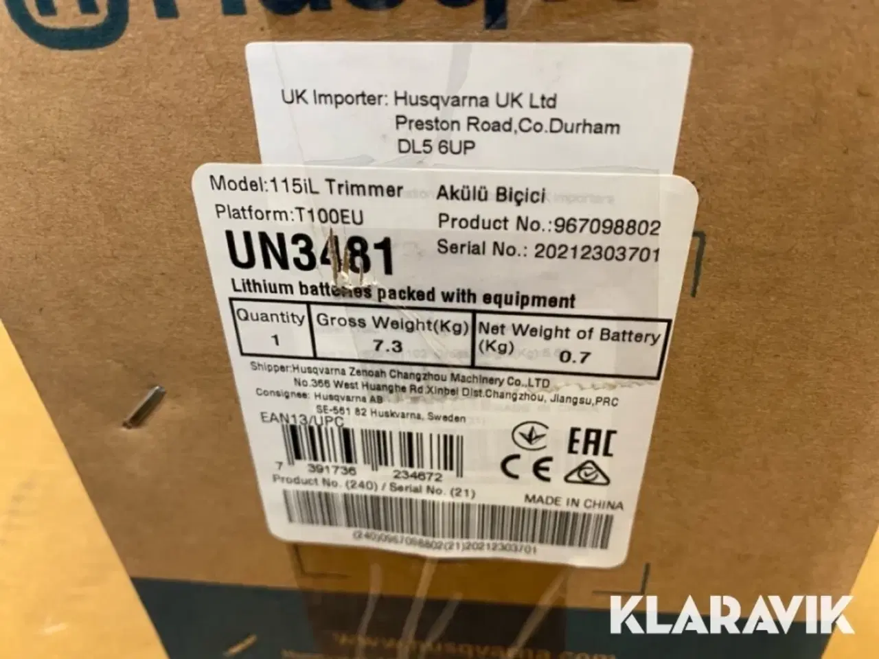 Billede 5 - Trimmer Husqvarna 115iL