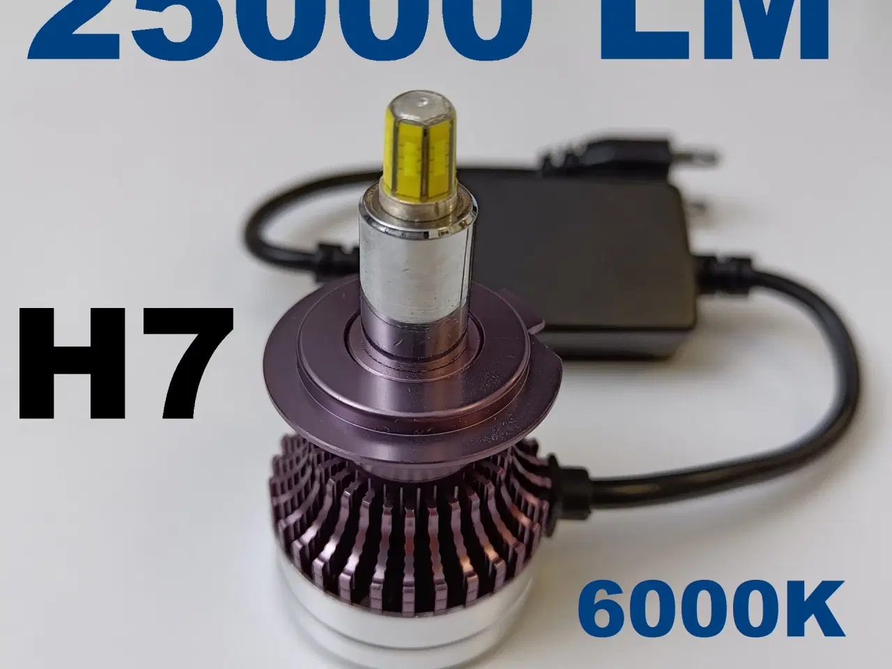 Billede 1 - NY! H7 25000LM  Super Stærk 6-Sidet LED Pærer 