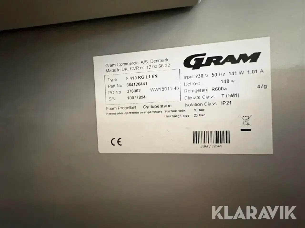 Billede 11 - Industrifryser Gram F410 RG L1 6N