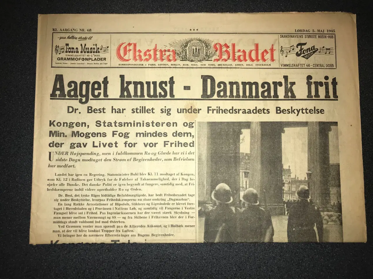 Billede 1 - 5. maj 1945 - Ekstra Bladet avis