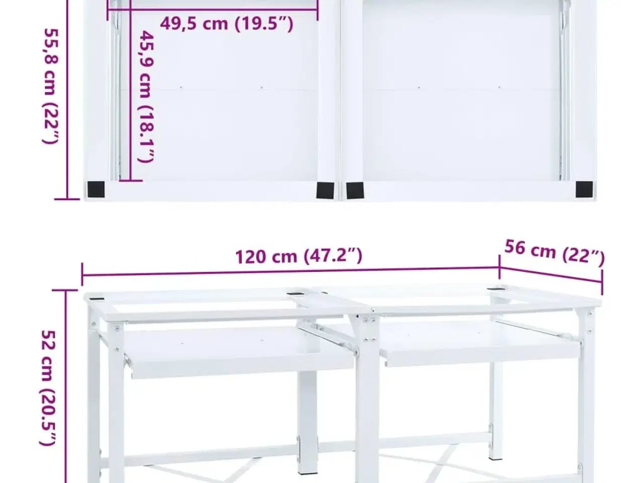 Billede 9 - Sokkel til vaskemaskine med udtrækshylder dobbelt hvid
