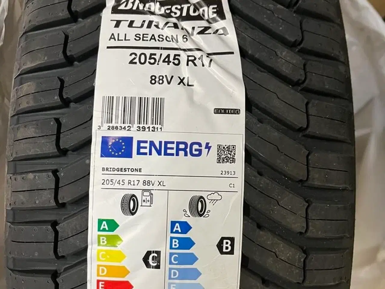 Billede 4 - 2 stk. bildæk BRIDGESTONE TURANZA 205/45 R17