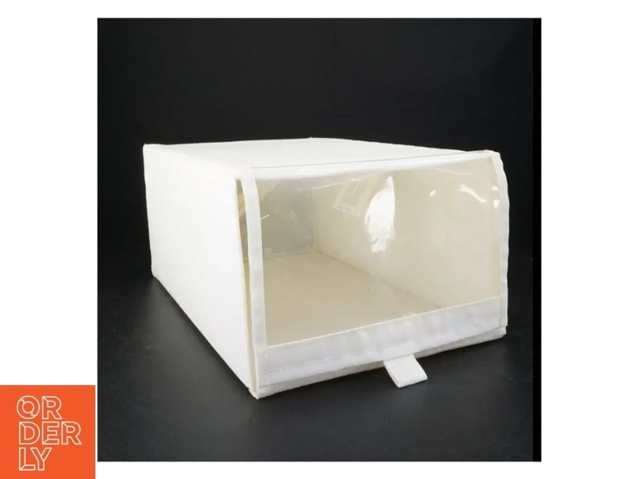 Billede 1 - Hvid stofopbevaringsboks til sko (str. 35 x 23 x 16 cm)
