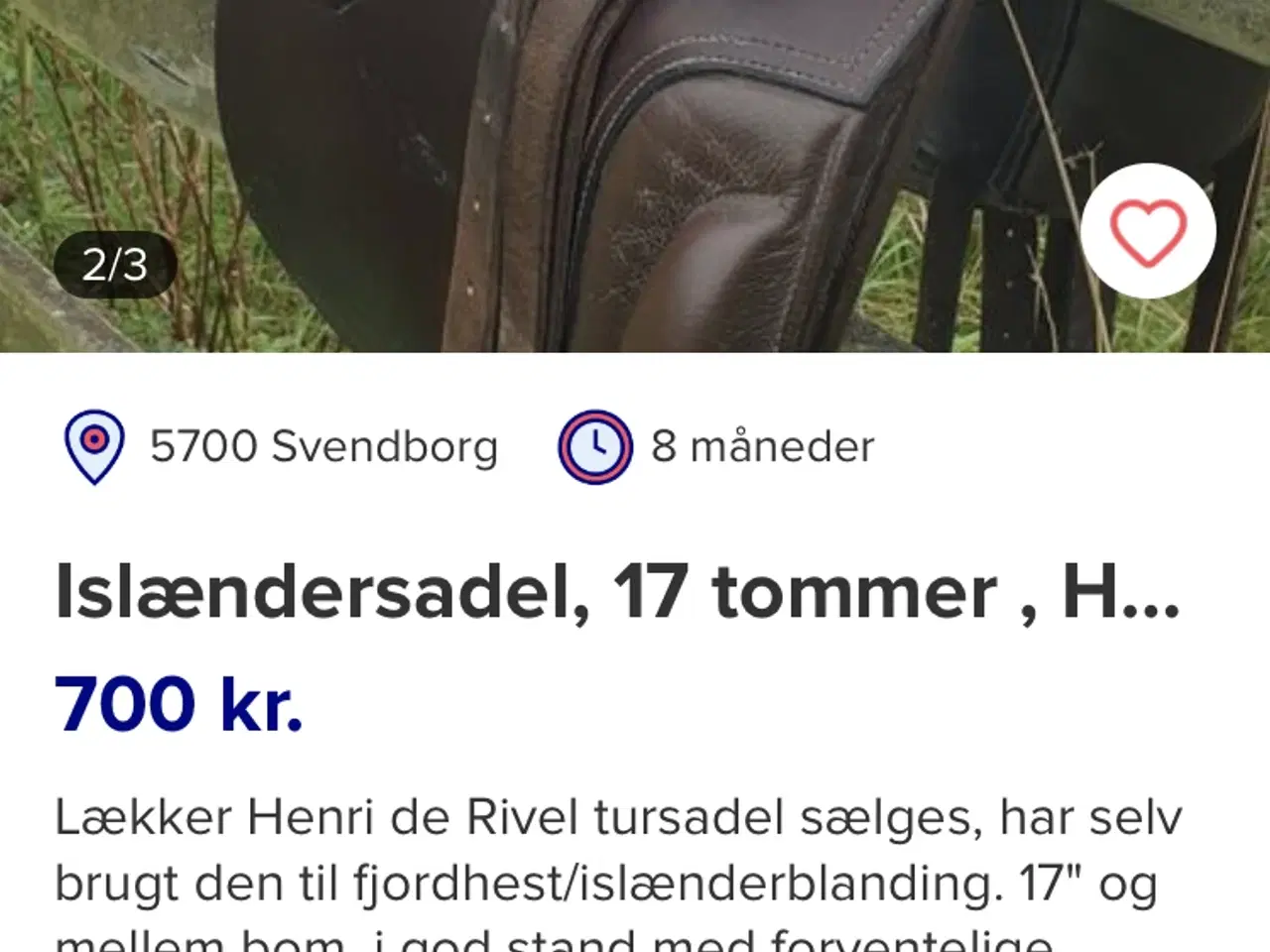 Billede 4 - Fin sadeli til prisen