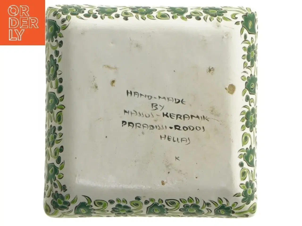 Billede 3 - Keramisk dekorativt fad (str. 12x12 cm)