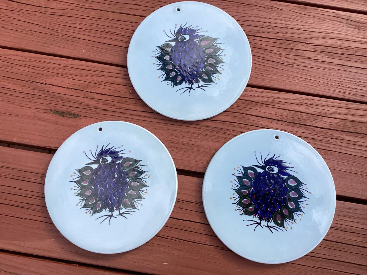 Billede 2 - 3 royal Copenhagen platter/smør-brikker med fugle 