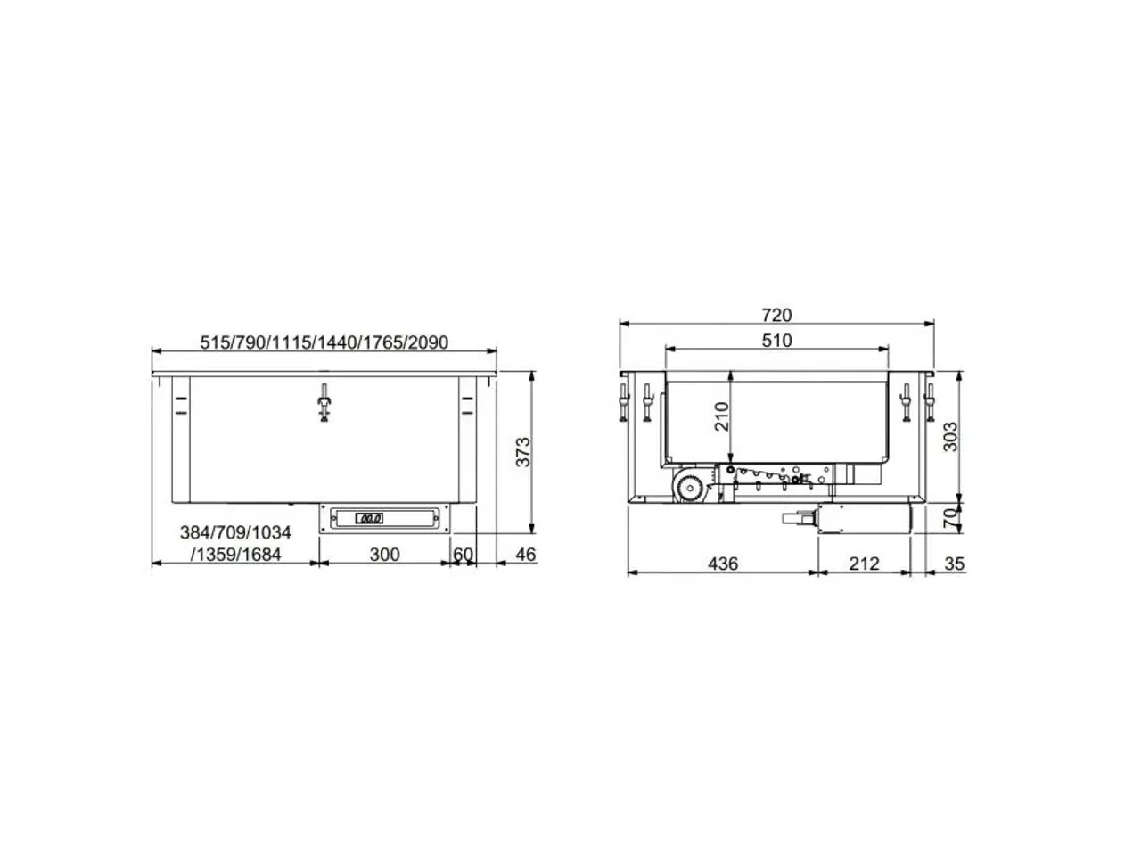 Billede 2 - Bain marie – 1765x720x373 mm – 5/1 GN