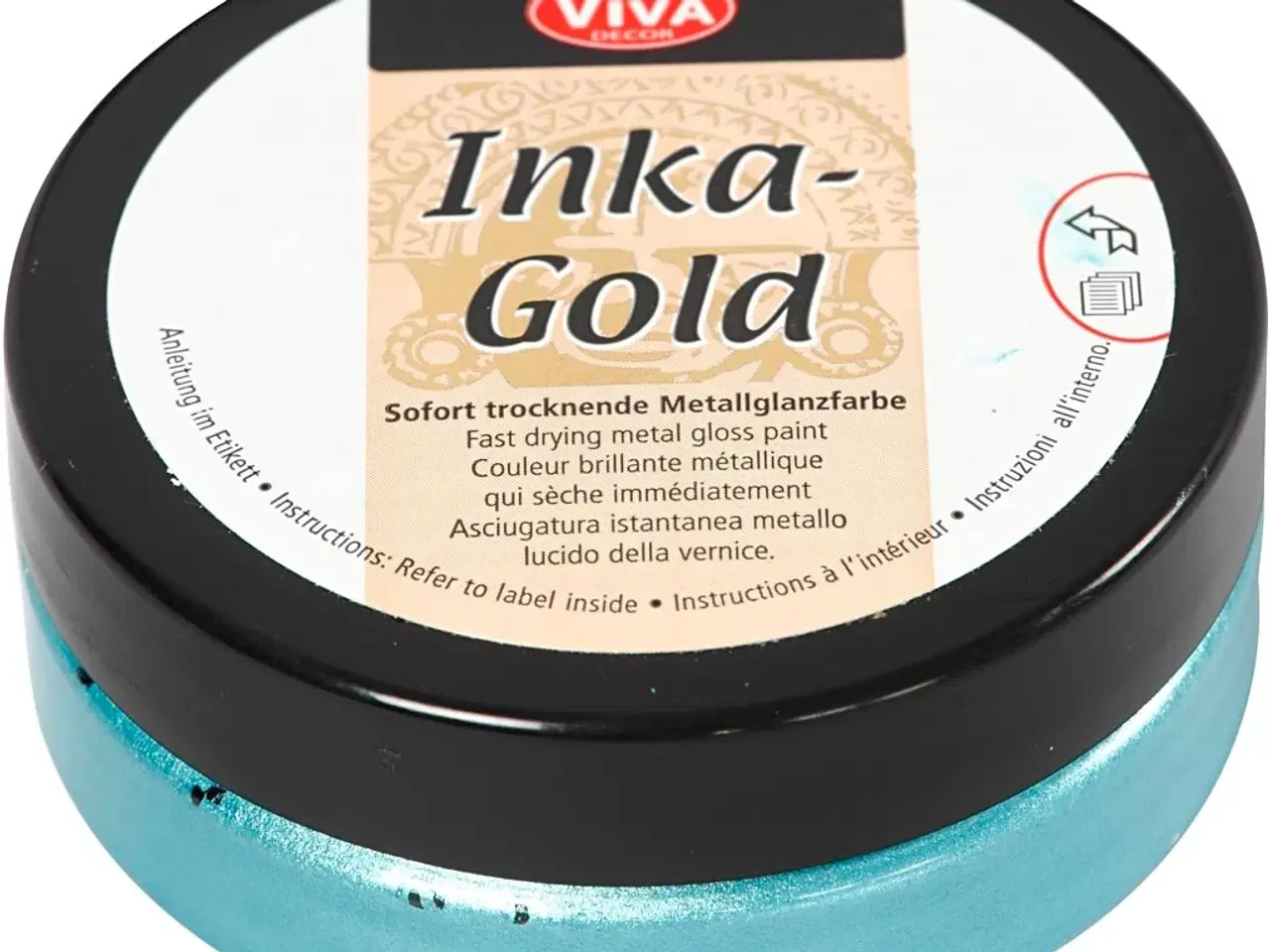 Billede 1 - Inka Gold Turkis 50ml - Metallisk Cremevoks til Kunst