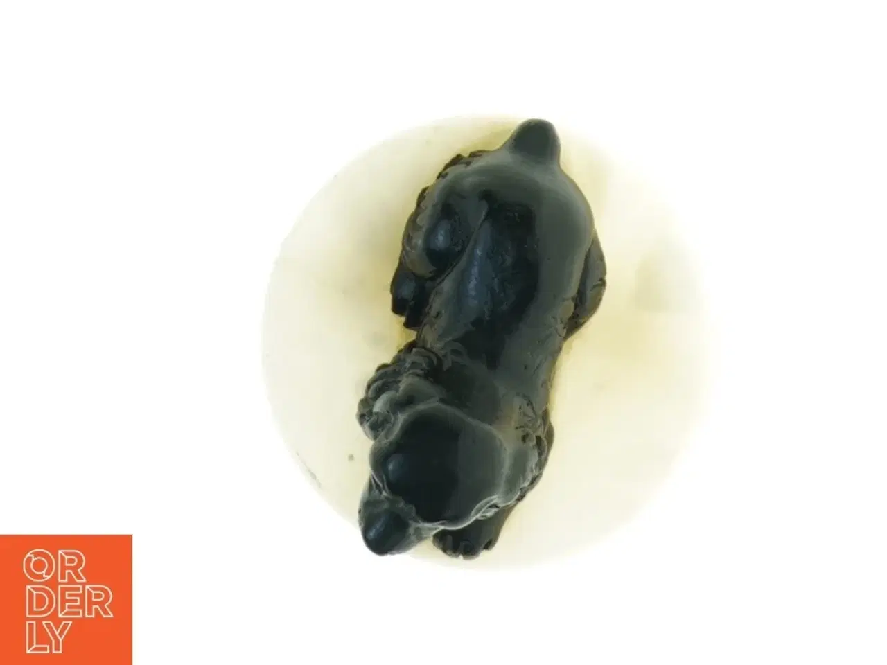 Billede 3 - Sort Cocker Spaniel hund figur på hvid marmor (str. Diameter 8 cm h, 6 cm)