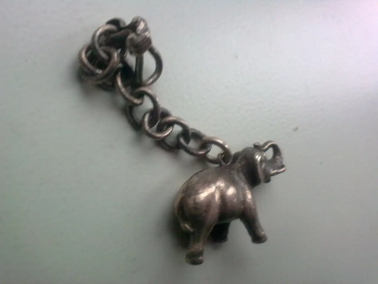 Billede 4 - Elefant vedhæng til urkæde metal VINTAGE