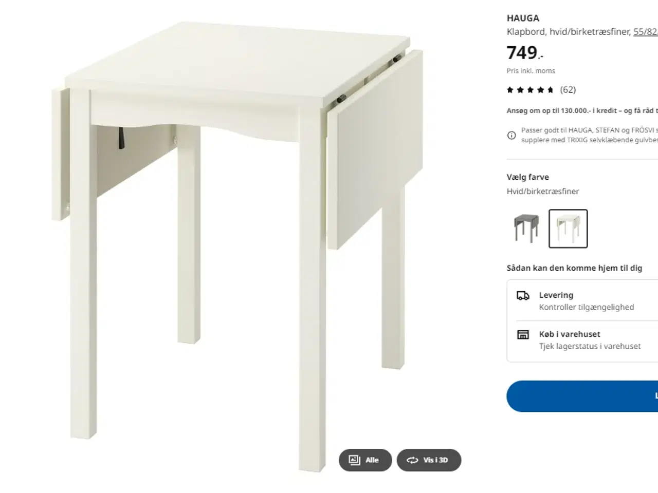 Billede 6 - HAUGA klapbord, spisebord