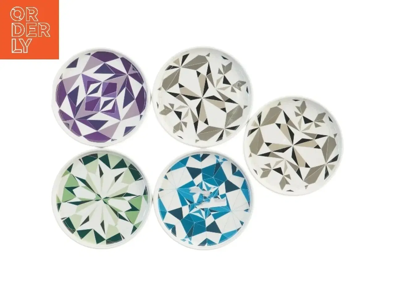 Billede 3 - Keramiske coasters med geometrisk design fra BoConcept (str. Ø 14,5 cm)