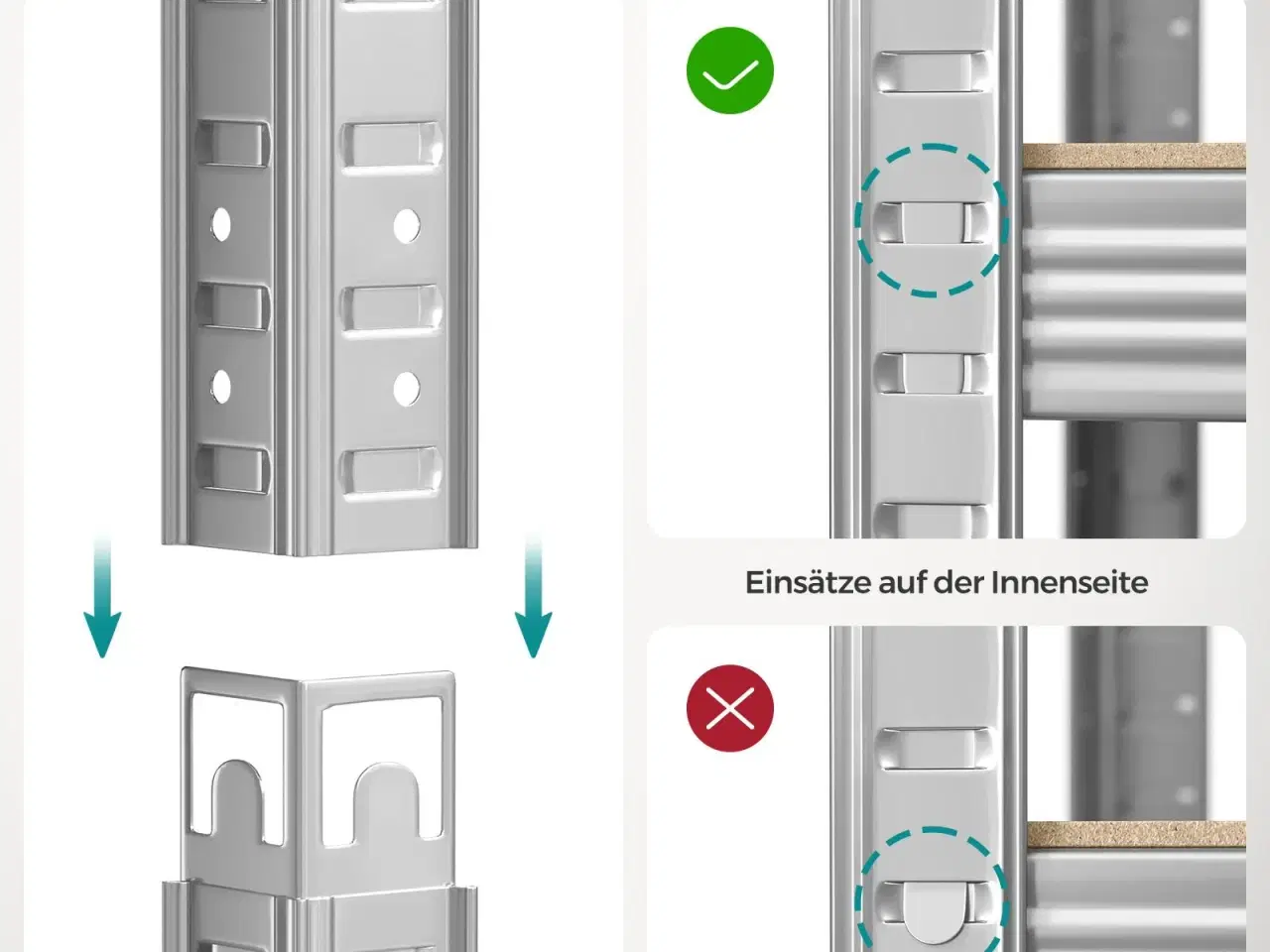Billede 5 - Reol til garage stålhylle med 5 niveauer, 60 × 120 × 200 cm, sølv