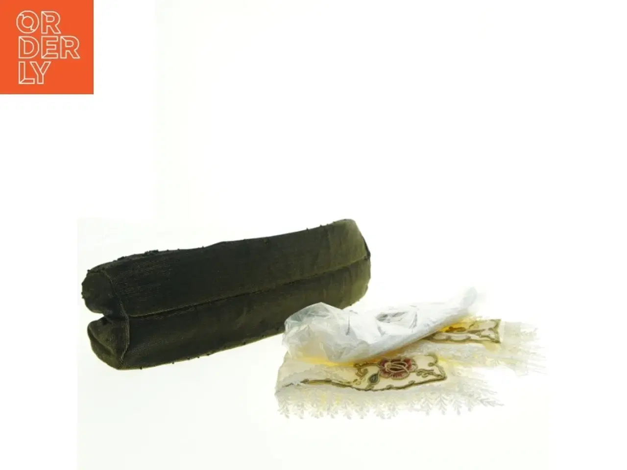 Billede 4 - Vintage broderet aftenpung med kædehåndtag (str. 35 x 24 cm)