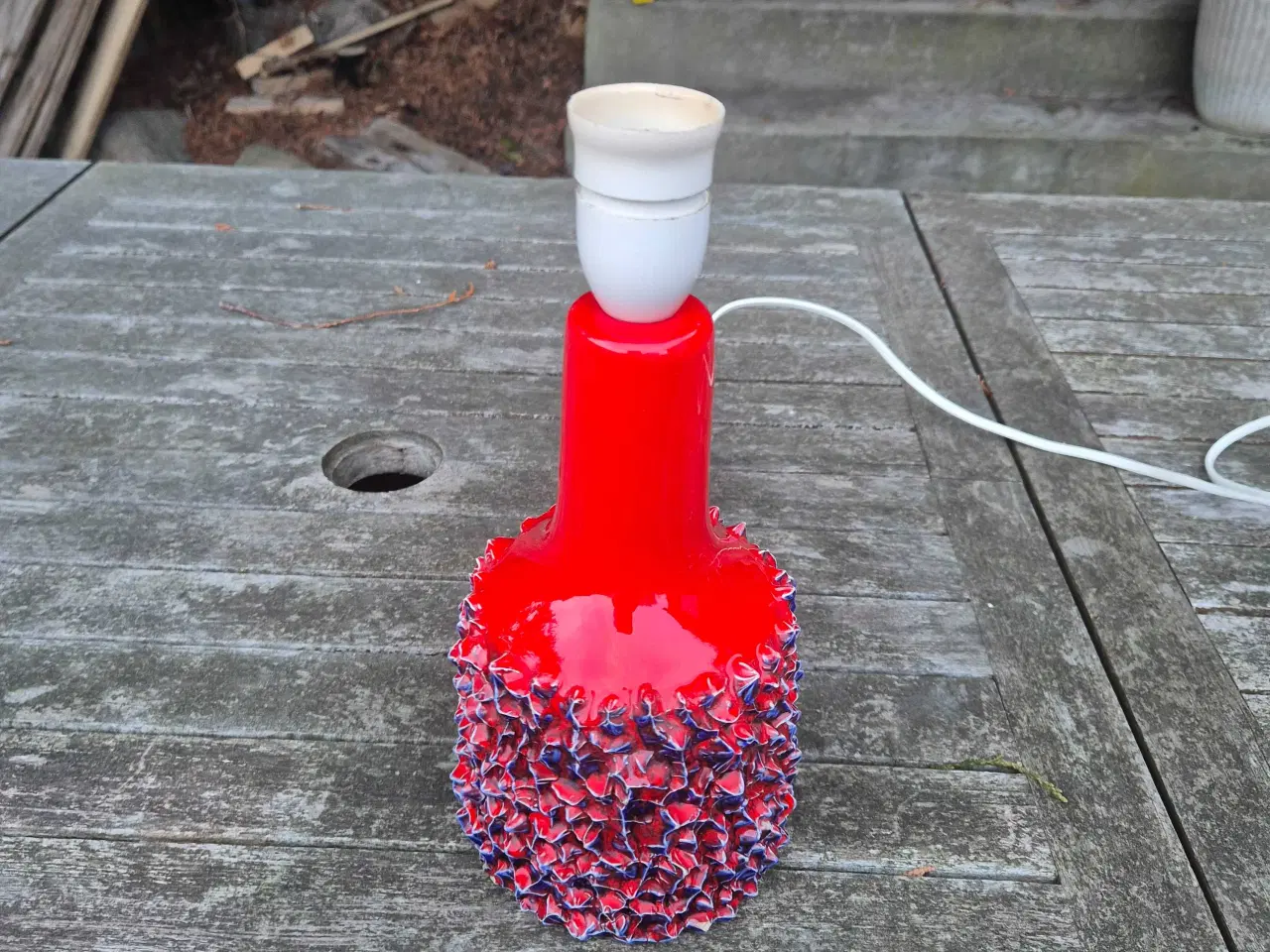 Billede 2 - Farverig bordlampe i keramik