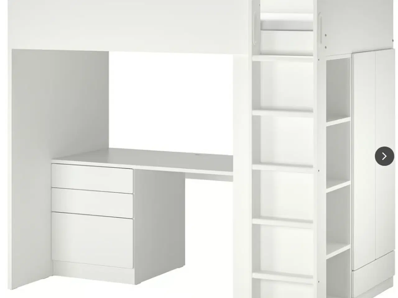 Billede 1 - Højseng m./skrivebord, skuffer og indbygget skab