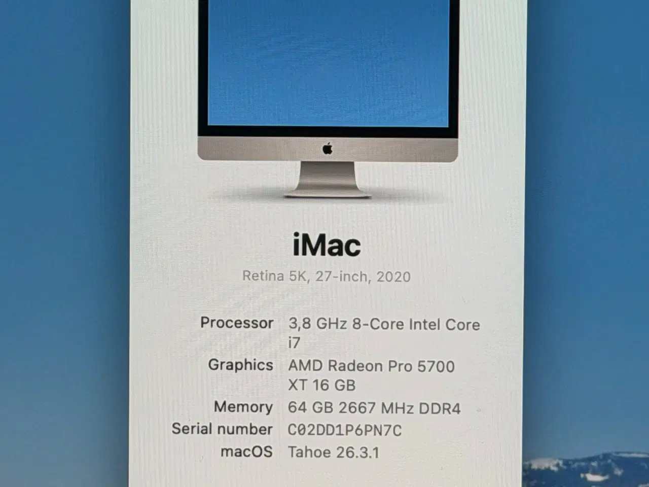 Billede 2 - iMac 27" Intel i7, 2TB SSD, 64GB RAM