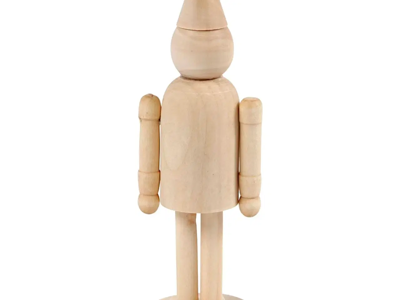 Billede 1 - Elegant Figur i Lyst Træ med Bevægelige Arme, 13 cm