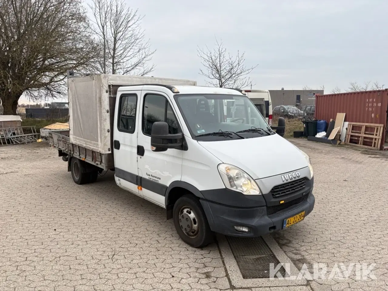 Billede 2 - Ladbil Iveco Daily 35C D med kran og mandskabskabine