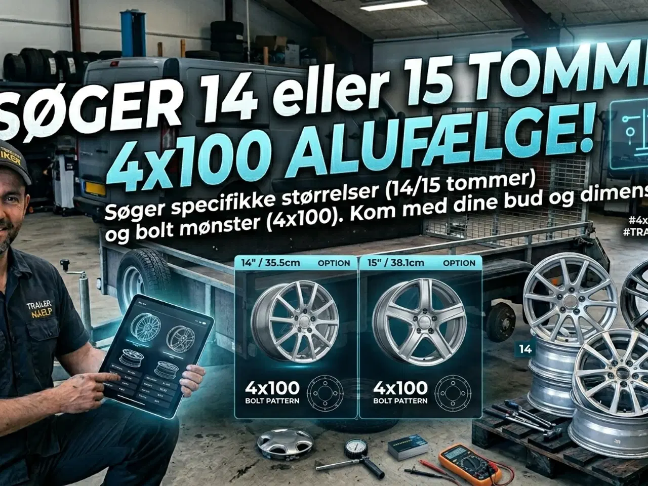 Billede 2 - Alufælge til trailer 