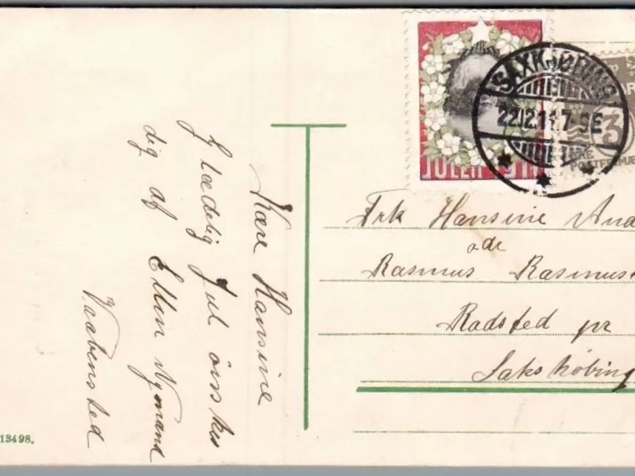 Billede 1 - Julemærke 1911 på Postkort