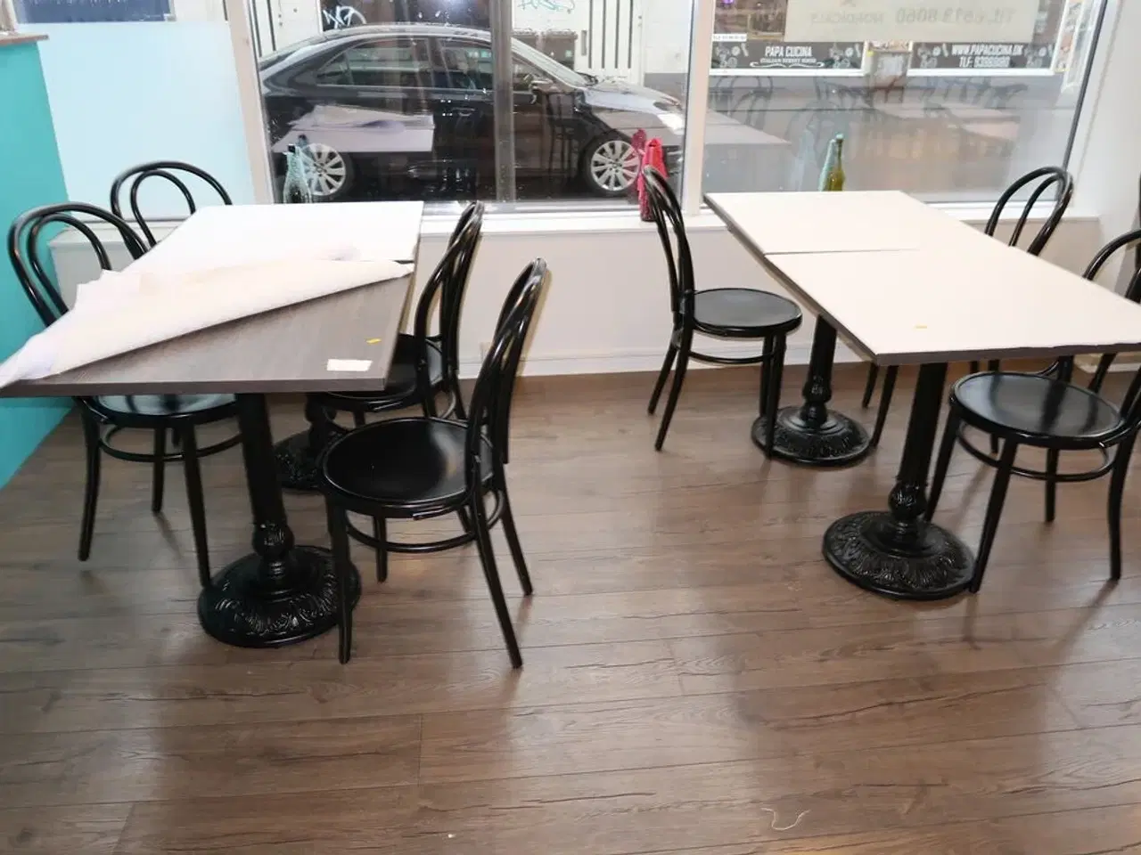 Billede 1 - 4 stk. caféborde med 7 stk. caféstole