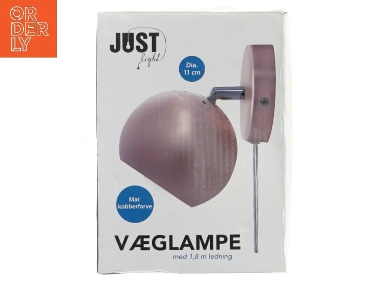 Billede 1 - Væglampe kobberfarvet fra Just Light (str. Ø 11 cm)