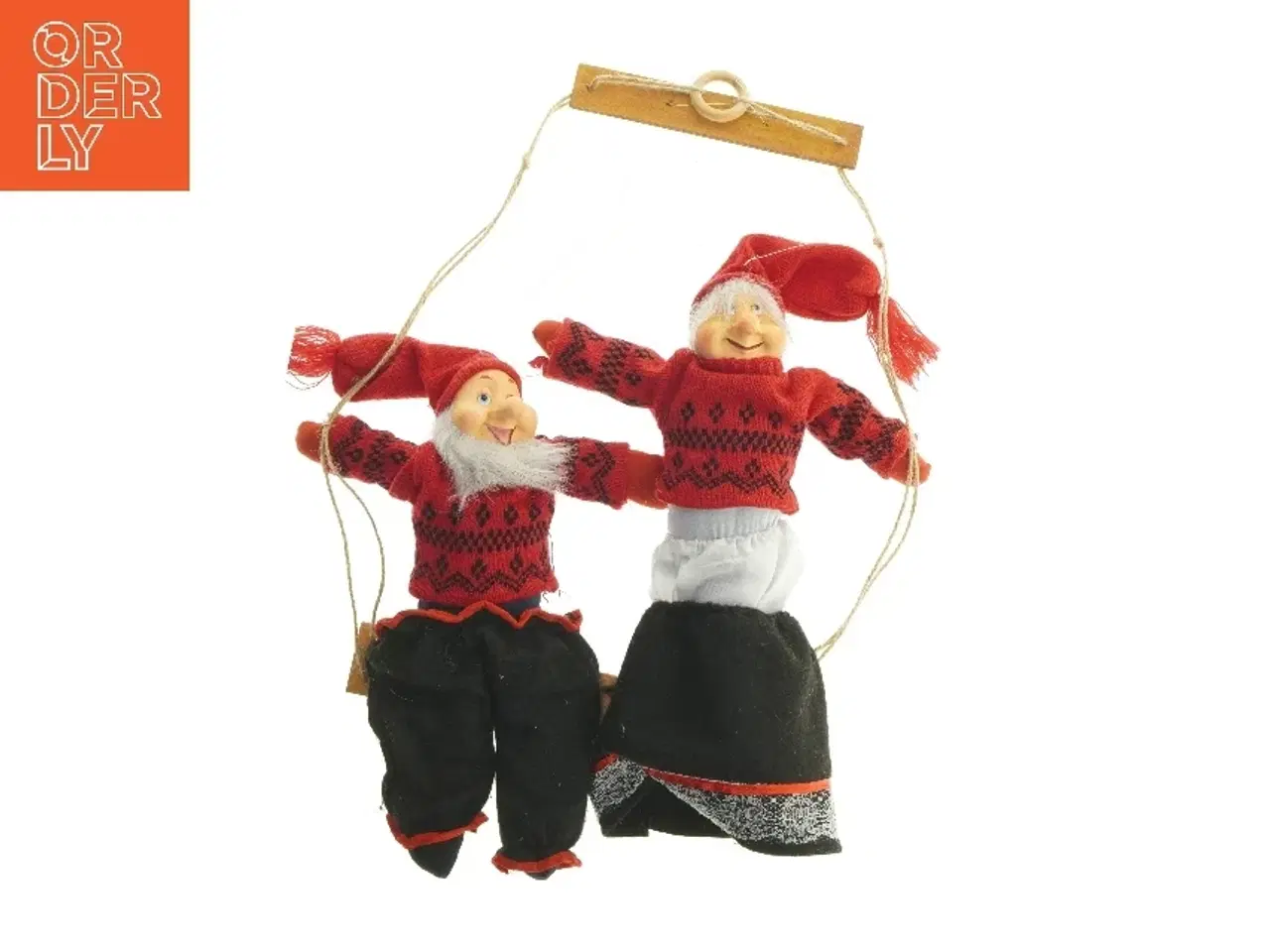 Billede 1 - Dukkepar på gynge (str. 41x30,5 cm)