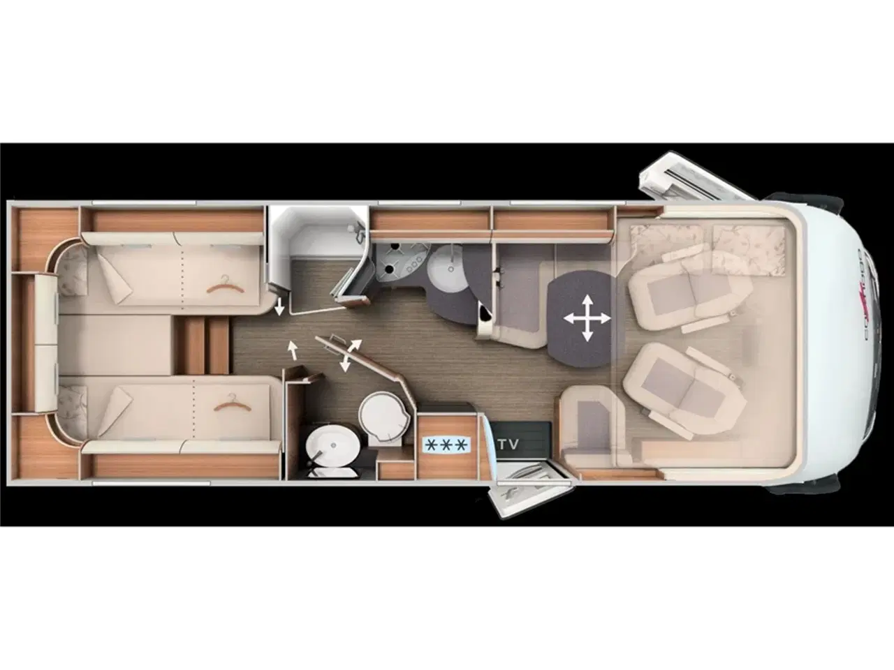 Billede 53 - 2026 - Carthago c-tourer I 145 LE   Design og komfort når det er bedst! MERCEDES 170 Hk, 9-trin aut.gear, adaptiv fartpilot,  4,2/4,5 tons totalvægt
