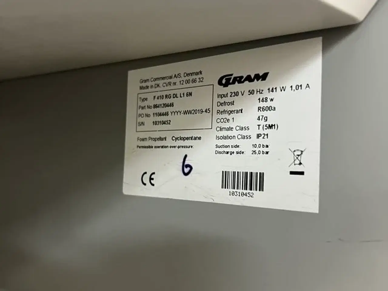 Billede 3 - Industrifryseskab GRAM F 410 RG DL L1
