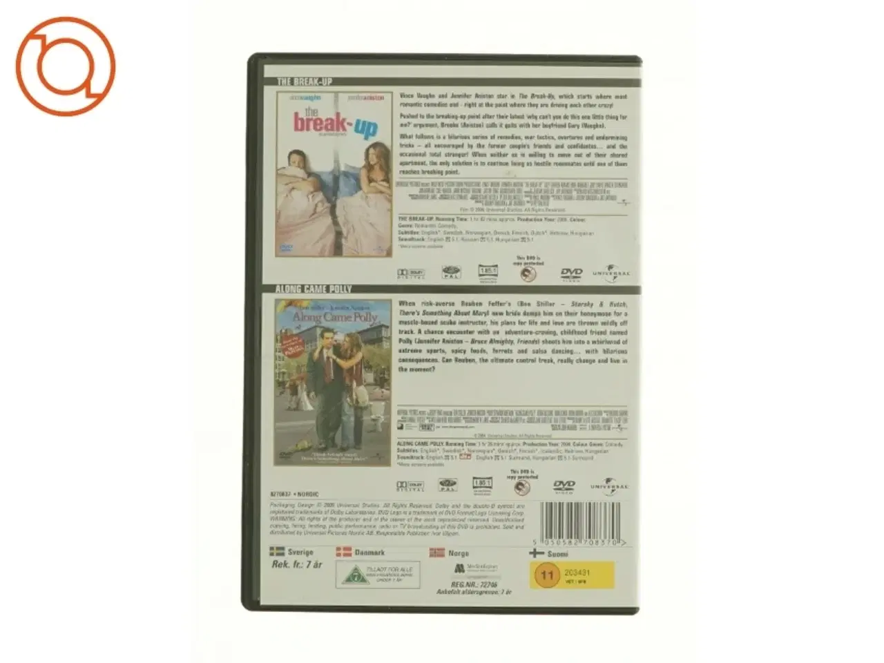 Billede 3 - Kas-2da Break-up / Along Came Polly DVD Kø fra DVD